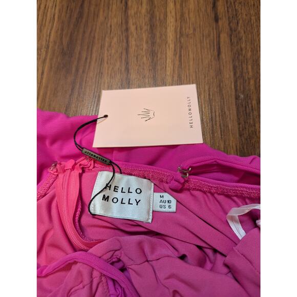 Hello Molly " For The Plot" Strapless Hot Pink Midi Dress Size 6 - Picture 7 of 8
